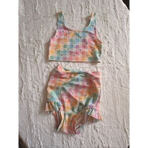Wild Rich Kids Pastel Squares Disney Swim Size 11/12